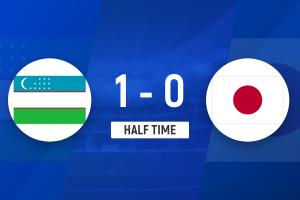 中场战报：日本U23与乌兹别克斯坦U23交手，巴赫罗莫夫一射定乾坤，日本暂处0-1落后局面